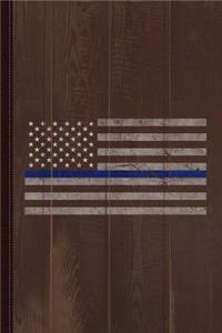 Thin Blue Line Us Flag Journal Notebook
