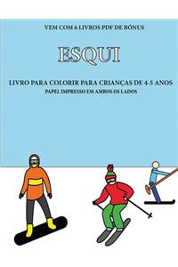 Livro para colorir para crianças de 4-5 anos (Esqui)