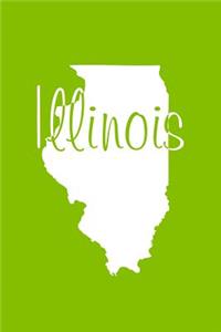 Illinois - Lime Green Lined Notebook with Margins