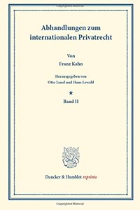 Abhandlungen Zum Internationalen Privatrecht