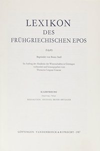 Lexikon Des Fruhgriechischen Epos Lfg. 12