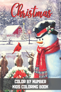 Christmas Color By Number Kids Coloring Book