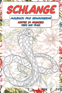 Malbuch für Erwachsene - Tiere und Vögel - Kaffee im Paradies - Schlange