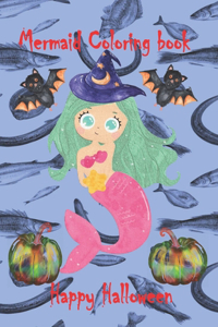 Mermaid Coloring book, Happy Halloween