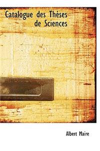 Catalogue Des Thauses de Sciences