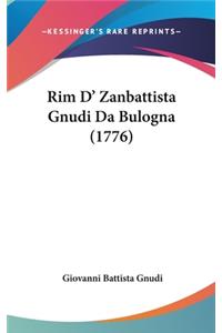Rim D' Zanbattista Gnudi Da Bulogna (1776)