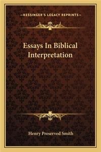 Essays In Biblical Interpretation