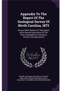 Appendix to the Report of the Geological Survey of North Carolina, 1873