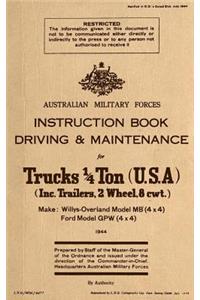 Instruction Book Driving & Maintenance for Trucks 1/4 Ton (USA)