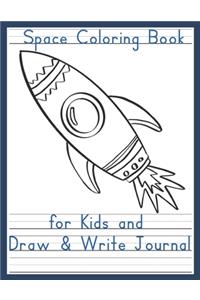 Space Coloring Book for Kids and Draw & Write Journal