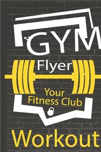 F4 Workout log book & Fitness Journal Flyer Your Fitness Club