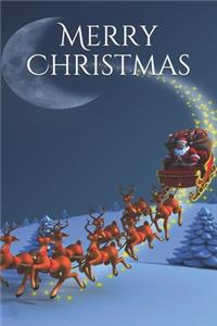 Christmas Notebook, Cristmas Journal, Christmas Diary, Santa Claus - One Subject - 120 Pages