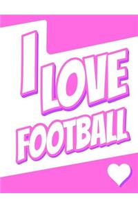 I Love Football: Large Print Discreet Internet Website Password Organizer, Birthday, Christmas, Friendship Gifts for Women and Men, Teens, Girls and Boys, 8 1/2