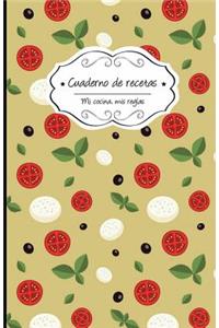 Cuaderno de recetas en blanco