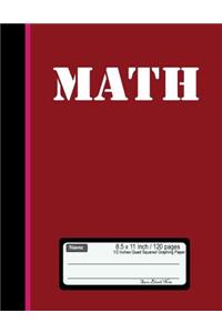 Math 8.5x 11 120 pages 1/2 Inch Quad Squared graphing Paper