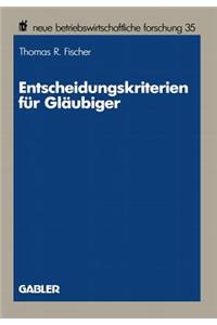 Entscheidungskriterien Für Gläubiger