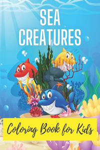 Deep Ocean Sea Creatures Coloring Book for Kids Ages 4-8