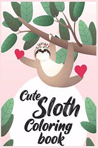 Cute sloth coloring book