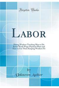 Labor: Hiring Workers Teaching Men to Do Better Work Wage-Payment Plans and How to Use Them Keeping Workers Fit (Classic Reprint)