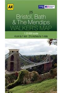 Walker's Map Bristol, Bath & the Mendips