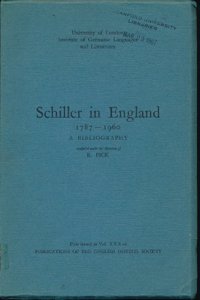 Schiller in England, 1787-1960