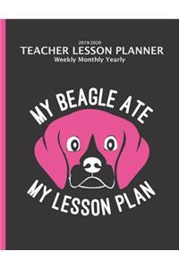 Teacher Beagle Lesson Planner 2019-2020 Monthly Weekly