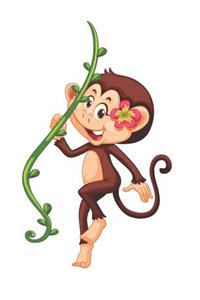 Monkey on a Jungle Vine Blank Lined Notebook