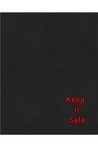 Keep It Safe: Black Sleek Design Internet Password Tracker Log Book