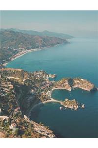 Taormina Italy City View Blank Lined Notebook