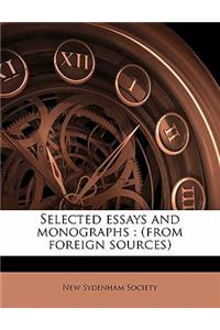 Selected Essays and Monographs