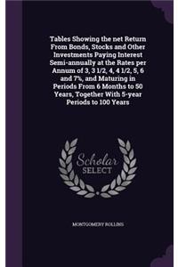 Tables Showing the net Return From Bonds, Stocks and Other Investments Paying Interest Semi-annually at the Rates per Annum of 3, 3 1/2, 4, 4 1/2, 5, 6 and 7%, and Maturing in Periods From 6 Months to 50 Years, Together With 5-year Periods to 100 Y