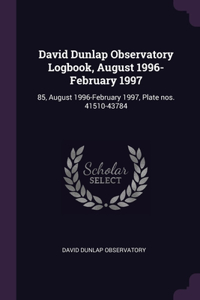 David Dunlap Observatory Logbook, August 1996-February 1997