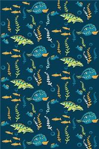 Sketchbook: Dinosaur Fish 6x9 - Blank Journal with No Lines - Journal Notebook with Unlined Pages for Drawing and Writing on Blank Paper
