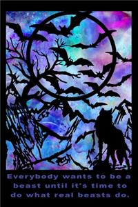 Wolf and Bats with Quote