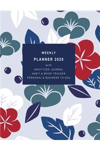 Weekly Planner 2020 with Gratitude Journal, Habit & Mood Tracker, Personal & Business TO-DOs