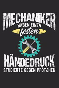 Mechaniker Haben Einen Festen Händedruck Studierte Geben Pfötchen
