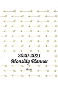 2020-2021 Monthly Planner Arrows