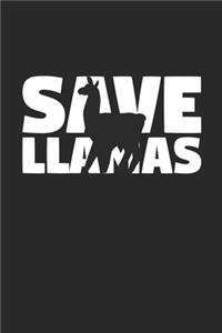 Save Llamas Notebook - Llamas Gift - Vintage Endangered Animal Journal - Extinction Animals Diary for Llama Lovers