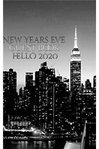 New Years Eve Iconic Manhattan Night Skyline Hello 2020 blank guest book