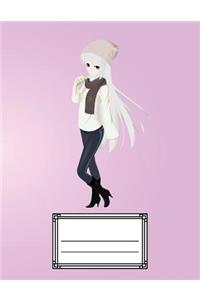 Pretty Manga Girl Genkouyoushi Kanji, Hiragana & Katakana Practice Notebook