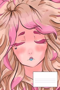 Cute Pink Anime Girl Wide Ruled Composition Books / Notebooks