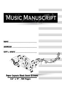 Music Manuscript Paper Layouts Blank Sheet 12 Stave