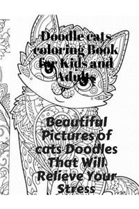Doodle cats coloring Book for Kids and Adults