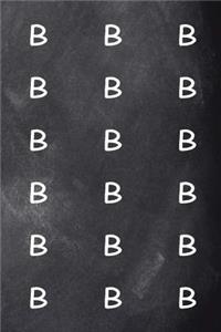 Monogram B Journal Personalized Monogram Pattern Custom Letter B Chalkboard