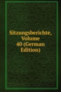 Sitzungsberichte, Volume 40 (German Edition)