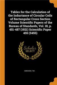 Tables for the Calculation of the Inductance of Circular Coils of Rectangular Cross Section Volume Scientific Papers of the Bureau of Standards, Vol. 18, P. 451-487 (1921) Scientific Paper 455 (S455)