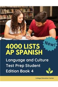 4000 lists AP Spanish Language and Culture Test Prep Student Edition Book 4