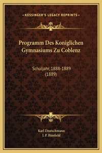 Programm Des Koniglichen Gymnasiums Zu Coblenz