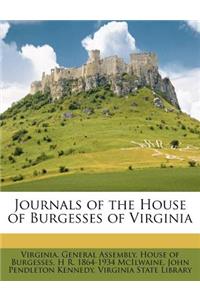 Journals of the House of Burgesses of Virginia