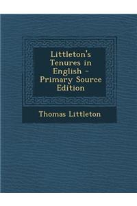 Littleton's Tenures in English